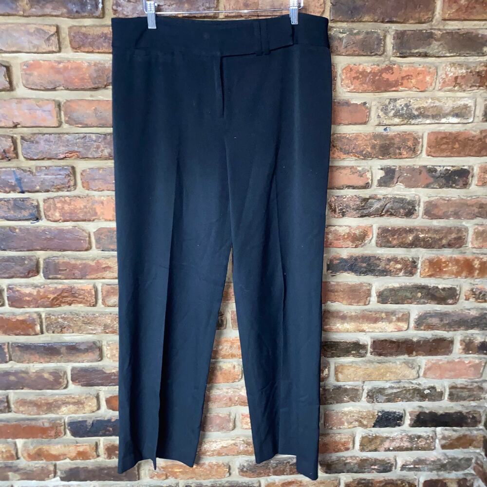Style & Co Stretch Black Flat Front Straight Leg Dress Pants Women's Size 12